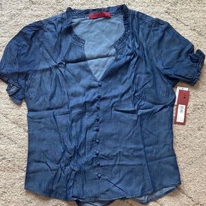 Women's Blue Button Down Shirt